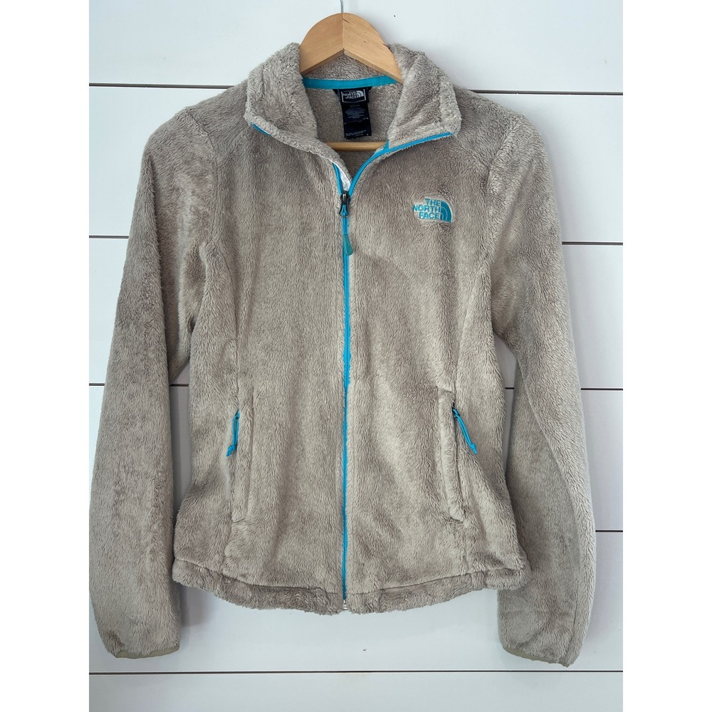 The North Face Osito 2 Fleece Jacket Taupe Turquoise Full Zip Womens XS gorpcore